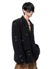 【25s Apr.】Oversized Black Strap Blazer