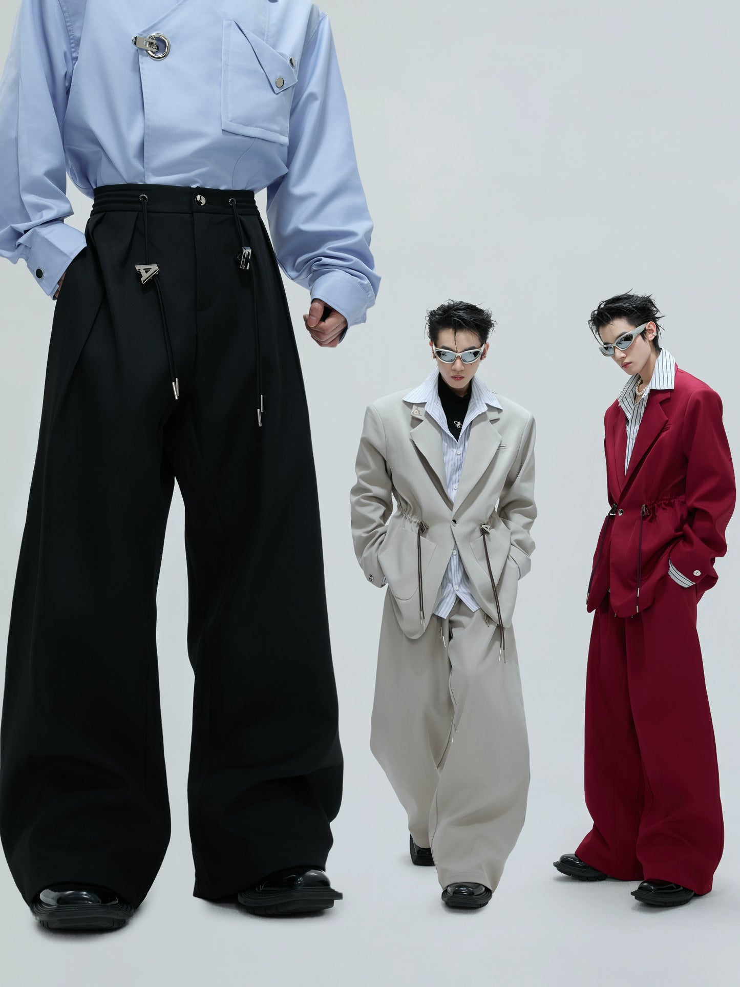 【25s Nov.】Drawstring Waist Padded Shoulder Suit/ Trousers