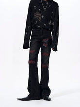 【26s Mar.】Flared Red Striped Jeans