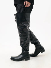 Square Toe Thick Sole Raised Toe Over the Knee High Boots