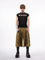 【25s Jul.】Hand-Beaded Sheer Black Webbed Knit Vest