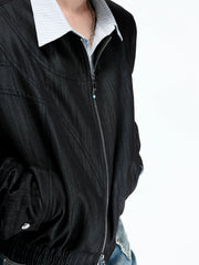 Pearlescent Striped Layered Shirt Jacket