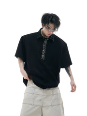 【25s Jun.】Sequined Safety Pin Polo Shirt T-shirt