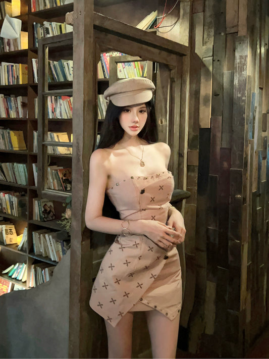 【25s Aug.】Sleeveless Strapless Floral Dress