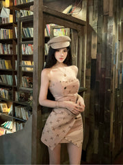 【25s Aug.】Sleeveless Strapless Floral Dress