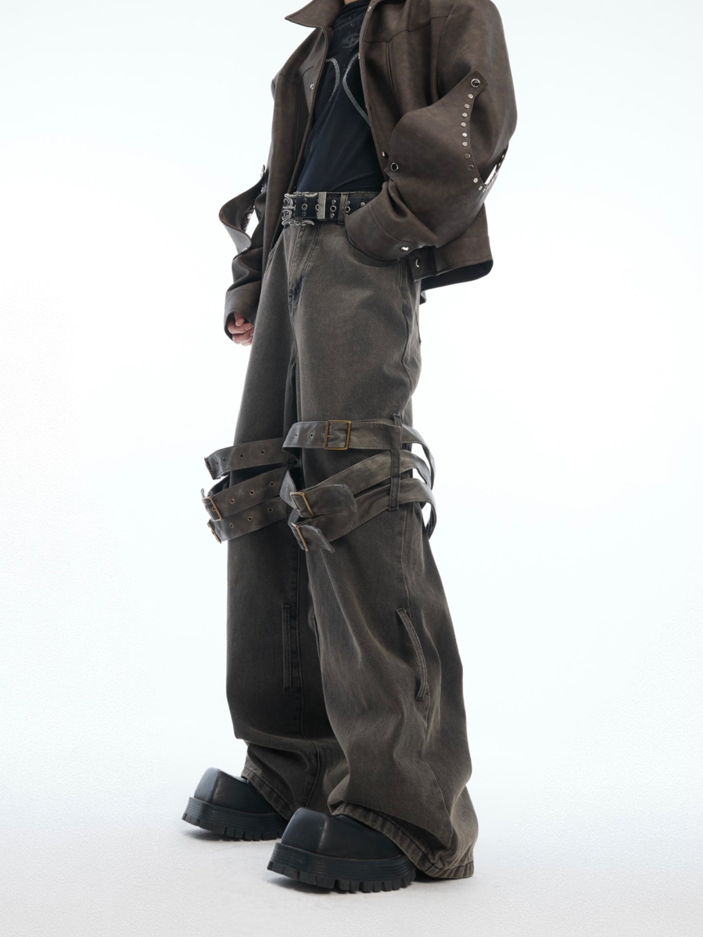 【25s Apr.】Vintage Heavy Belted Flare Denim Pants