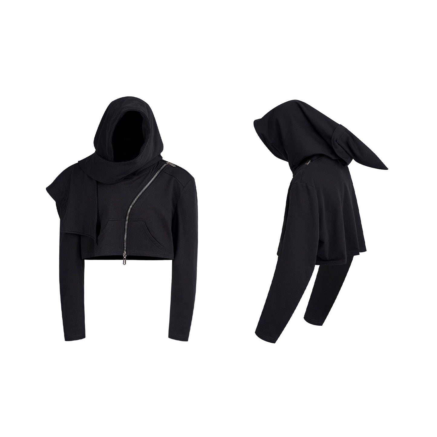 【25s Aug.】Deconstructed Asymmetrical Zip-Up Hoodie