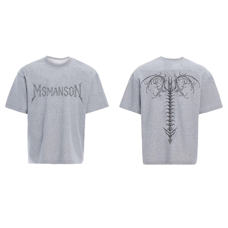 【25s Jul.】Dragon Backbone Graphic Oversized Drop Shoulder Tee