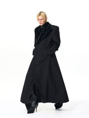 【25s Nov.】Elegant Long Trench Coat with Fur Collar