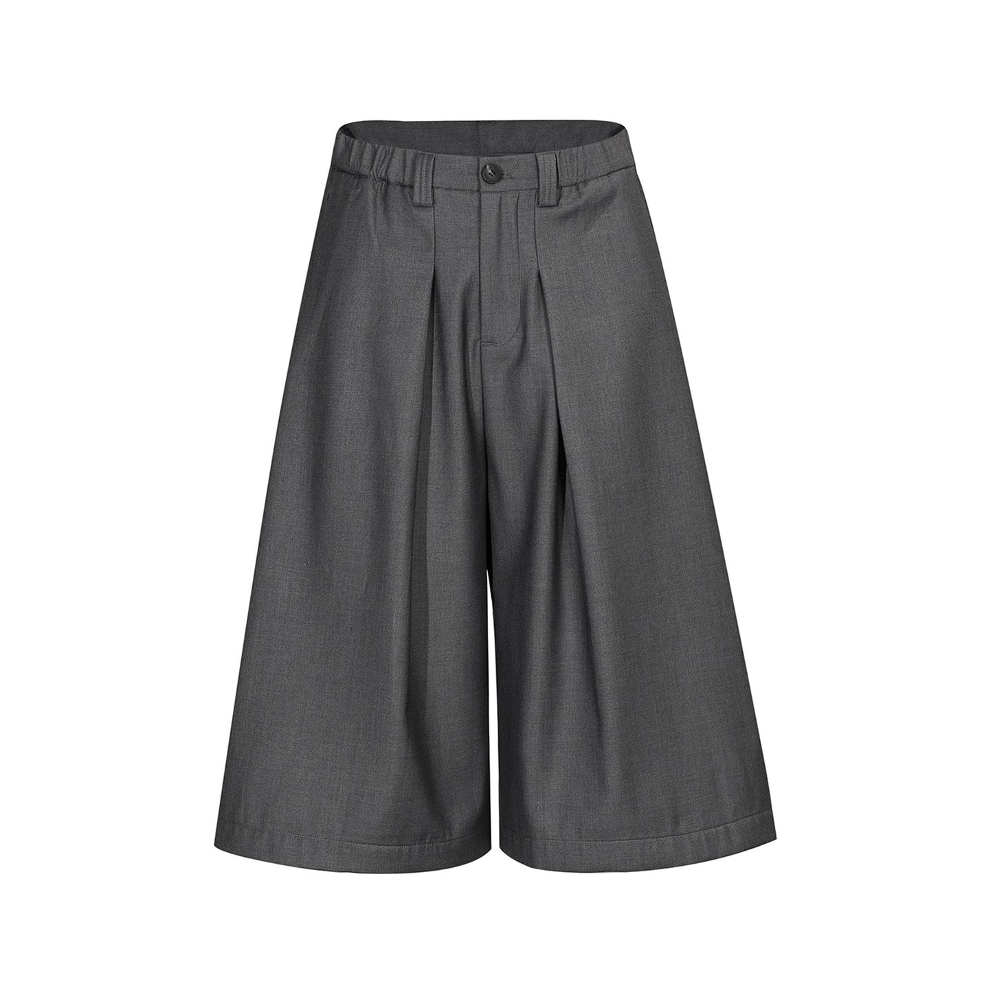 【25s 】Pleated Wide Leg Casual Cropped Trousers