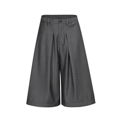【25s 】Pleated Wide Leg Casual Cropped Trousers