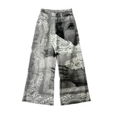 【25s Jul.】Bird Digital Print Detachable Jeans