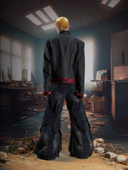 【25s Oct.】Dark Deconstructed Patchwork Leather Jacket