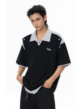【25s Jul.】Mock Two-Piece Striped Short Sleeve Polo