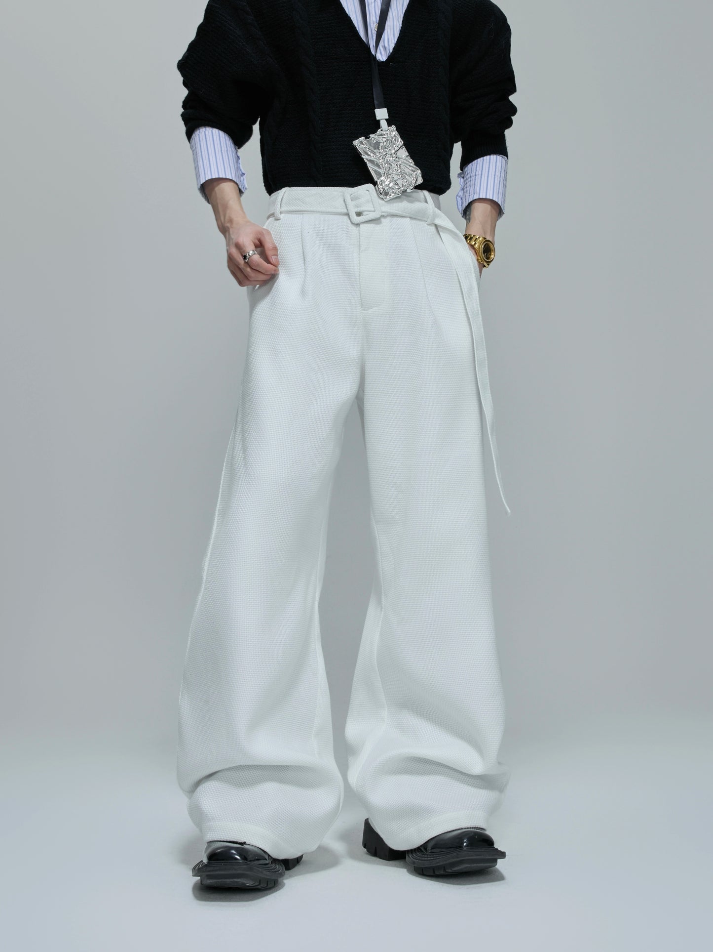 【25s Oct.】Elegant Pearl Honeycomb Design Suit Jacket/Pants