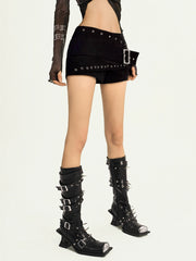 【25s Oct.】Studded Punk Low-rise Shorts