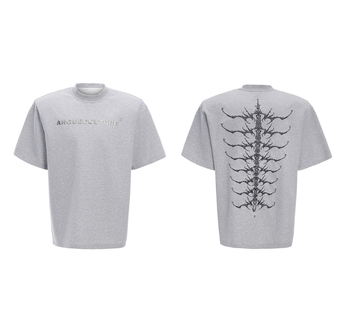 【25s Apr.】Heavy Rivet Spine Embroidered T-shirt