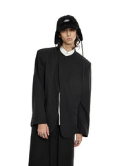 Minimal Round Neck Blazer