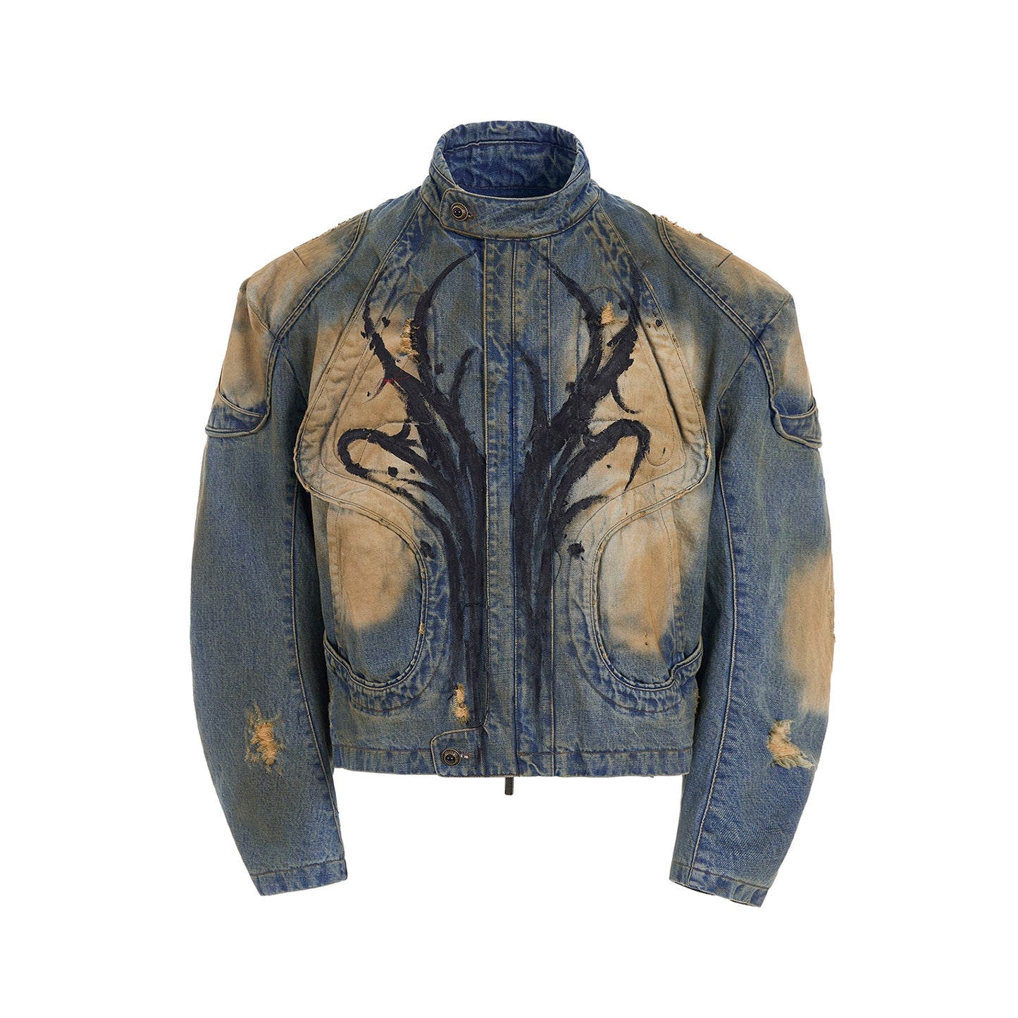 【25s Apr.】Wasteland Style Short Hand-painted Denim Jacket / Jeans