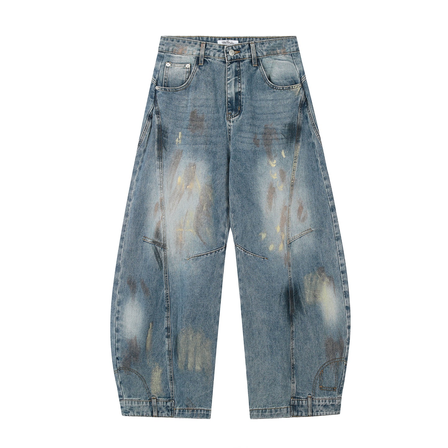 【25s Jul.】Vintage Dirty Distressed Graffiti Machete Jeans