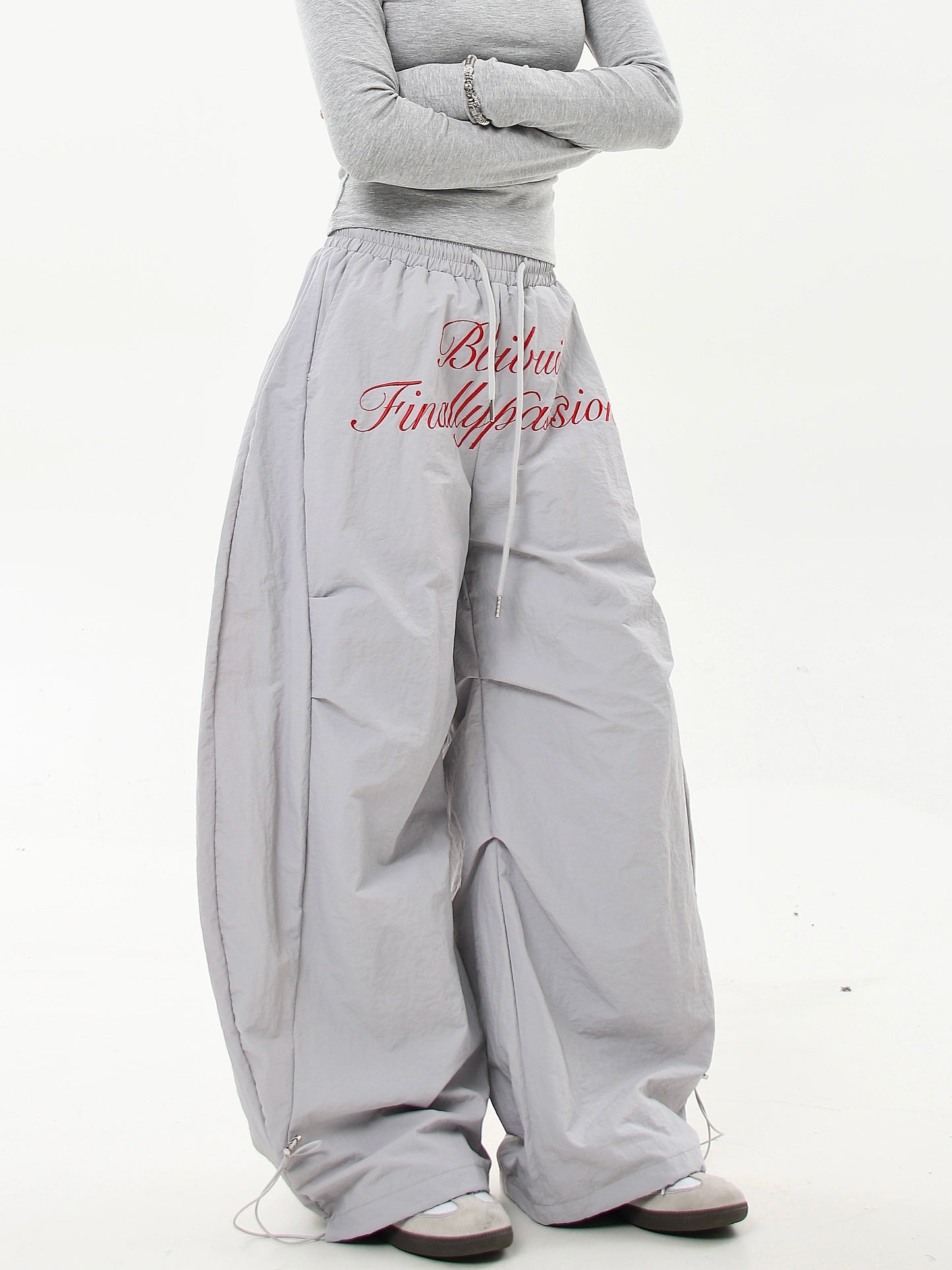【25s Jul.】Lettering Embroidered Pleated Paratrooper Overalls