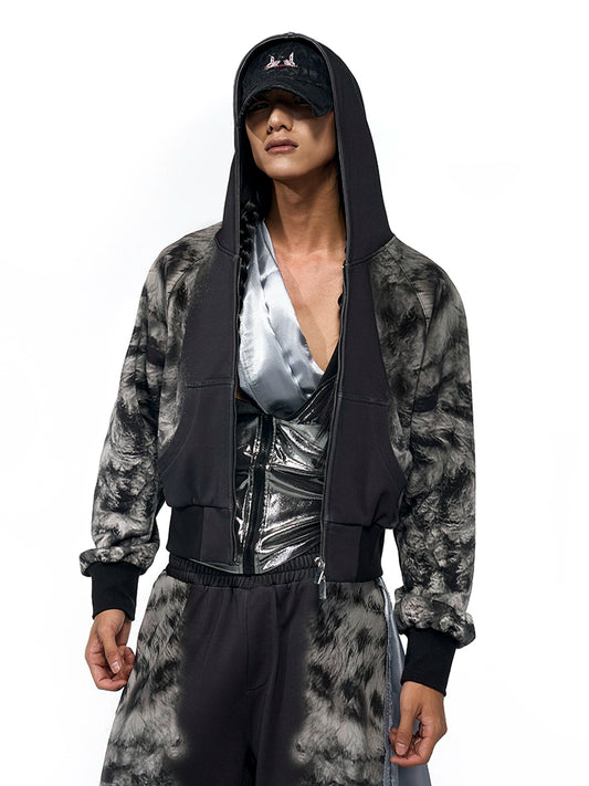【25s Jul.】Leopard Print Hooded Slim-fit Jacket/Shorts/Trousers