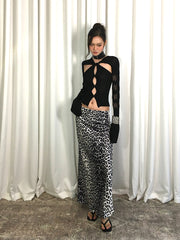 【25s Apr.】Leopard Print Fishtail Hip Skirt