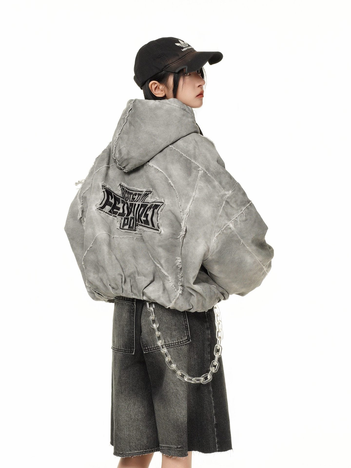 【25s Jul.】Mottled Distressed Striped Cotton Coat