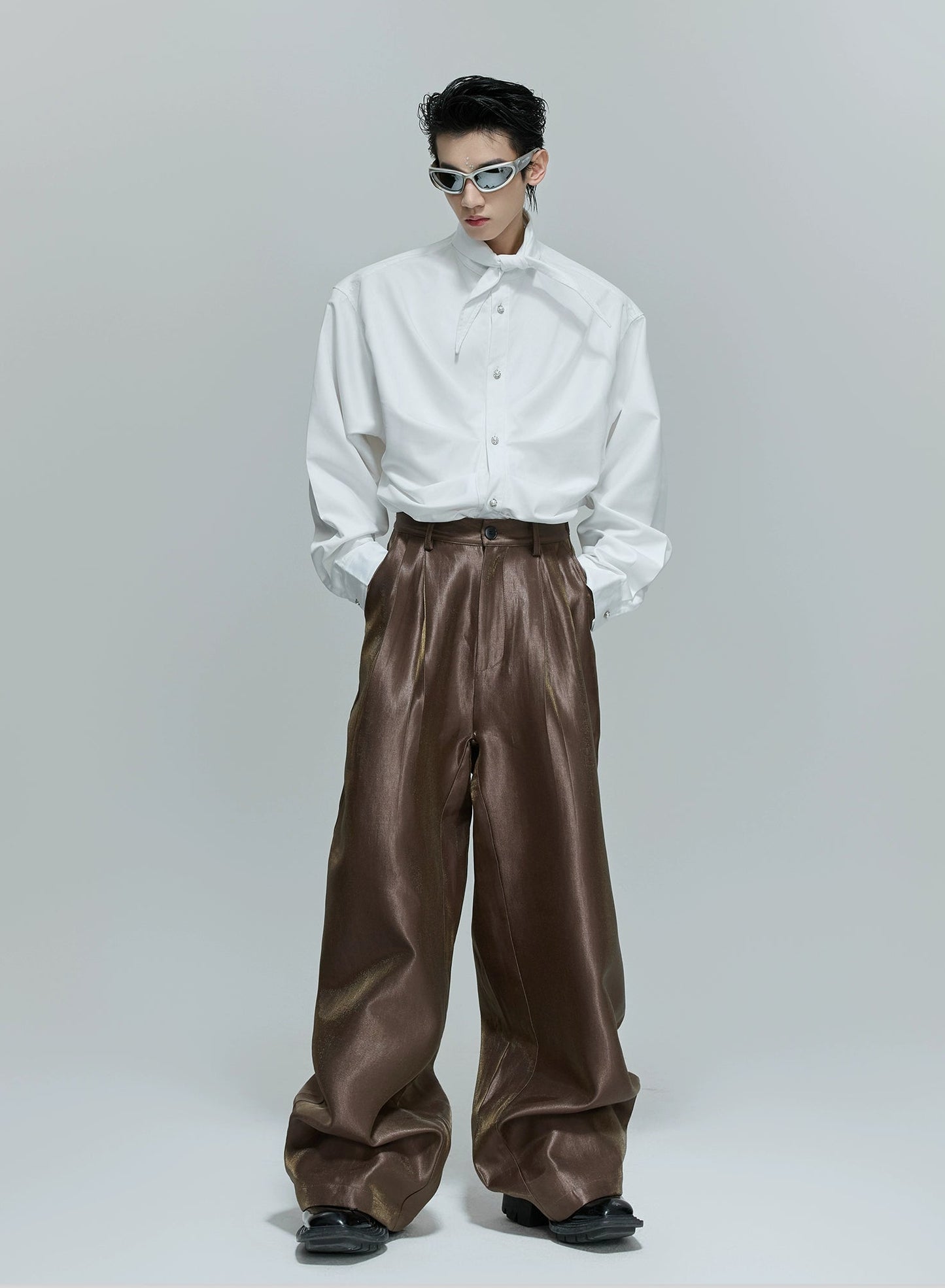 【25s Nov.】Pleated High-waisted Versatile Straight Leg Pants