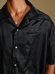 Snake Texture Satin Shirt