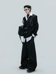 【25s Nov.】Shimmering Striped Fitted Blazer/Trousers