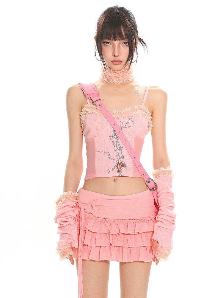 【25s Jul.】Mesh Embroidered Statement Tank Top