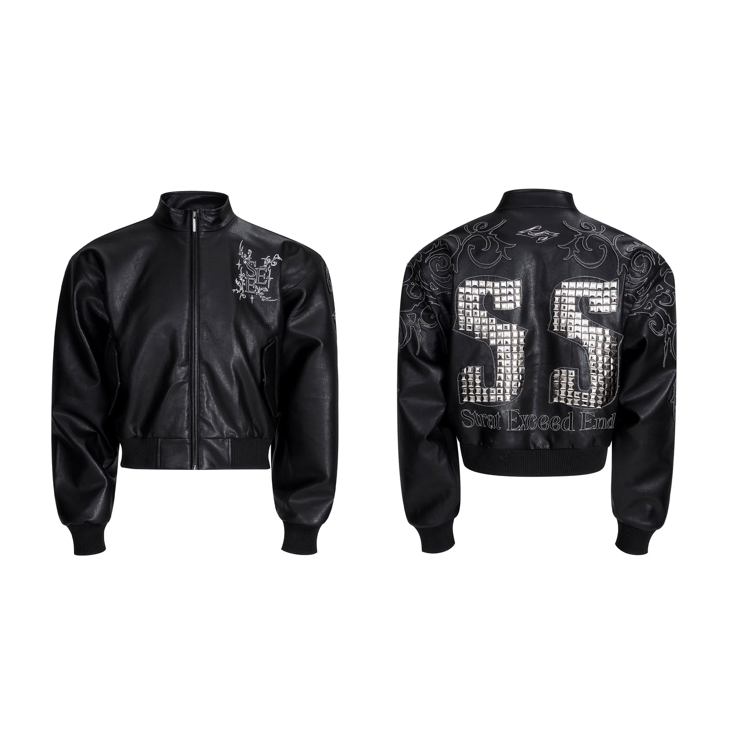 【25s Sep.】Handmade Embroidered Moto PU Leather Jacket