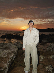 【26s Jan.】Beaded Firework Drawstring Long-Sleeve Shirt