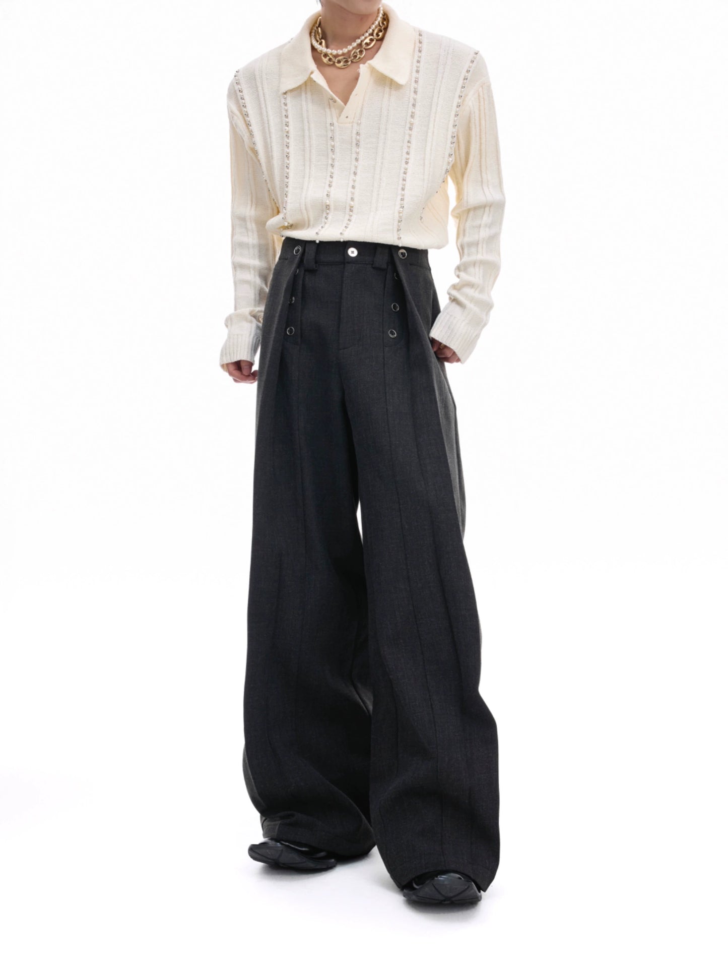 【25s Aug.】Deconstructed Pleated Relaxed-Fit Trousers