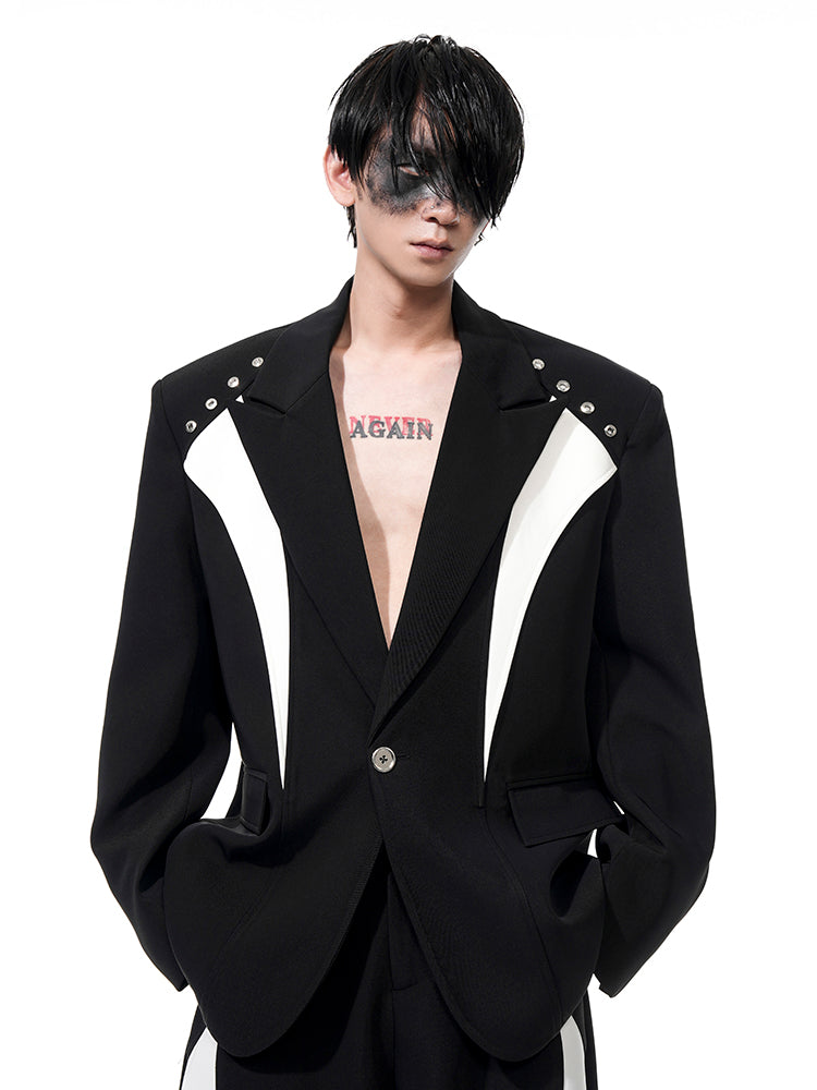 【25s Apr.】Deconstructed Color-blocked Suit + Pants