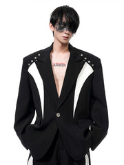 【25s Apr.】Deconstructed Color-blocked Suit + Pants(Pants are all sold out.)