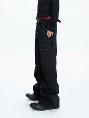 【26s Mar.】Studded Washed Curved Denim Pants