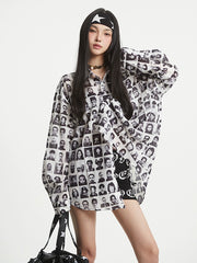 【25s Aug.】Art Print Statement Long Sleeve Shirt