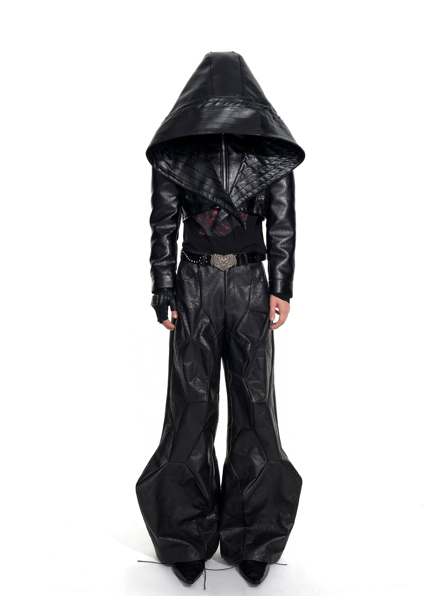 【25s Sep.】"Dark Knight" Bat Cap Pu Leather Jacket