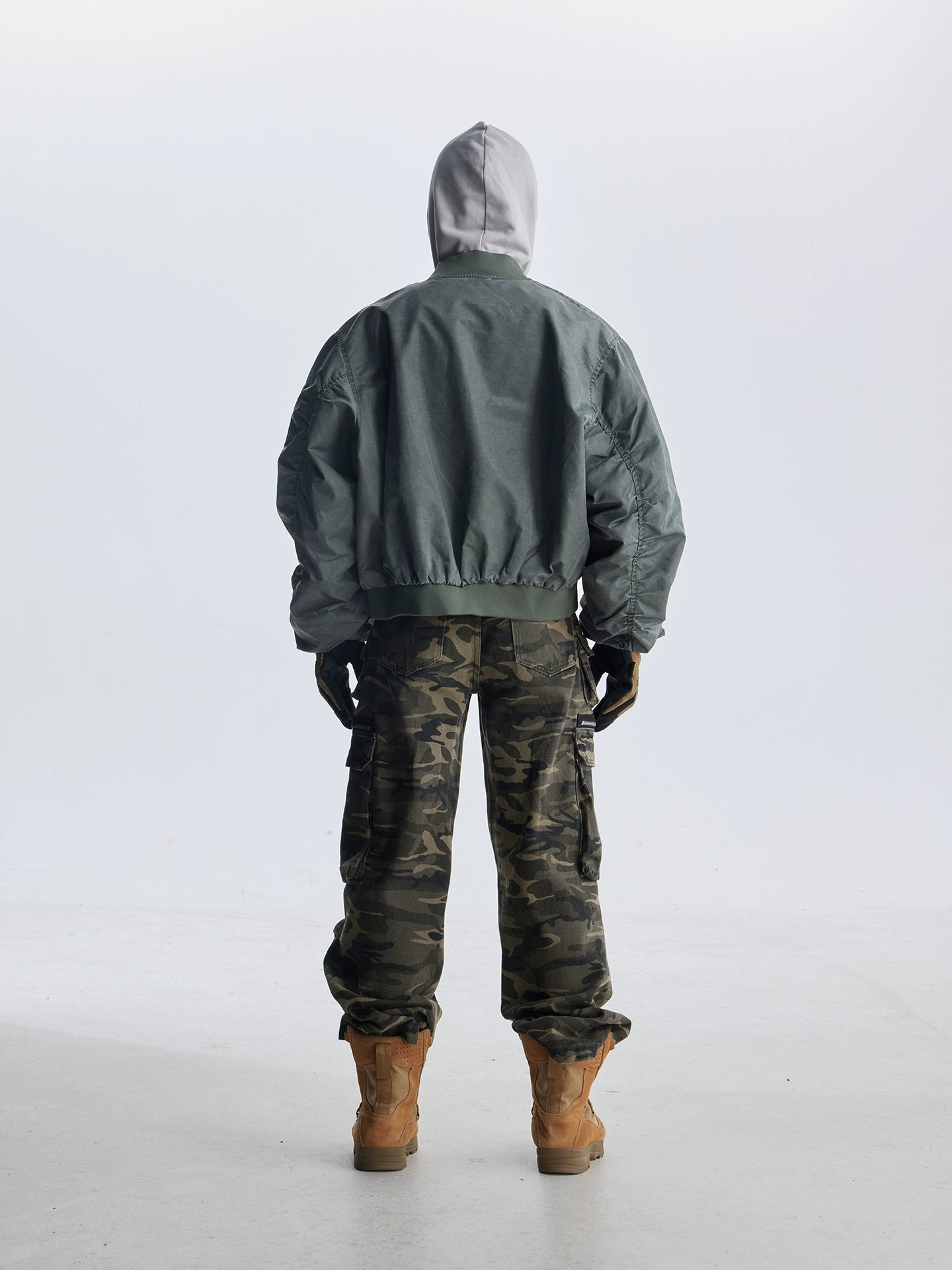 【25s Aug.】Distressed Washed Loose Bomber Jacket