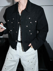 Vintage Rose Studded Denim Jacket