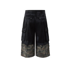 【25s Jul.】Stitching Camouflage Denim Shorts
