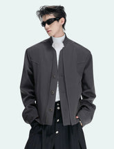 Deconstructed Layered Cropped Blazer