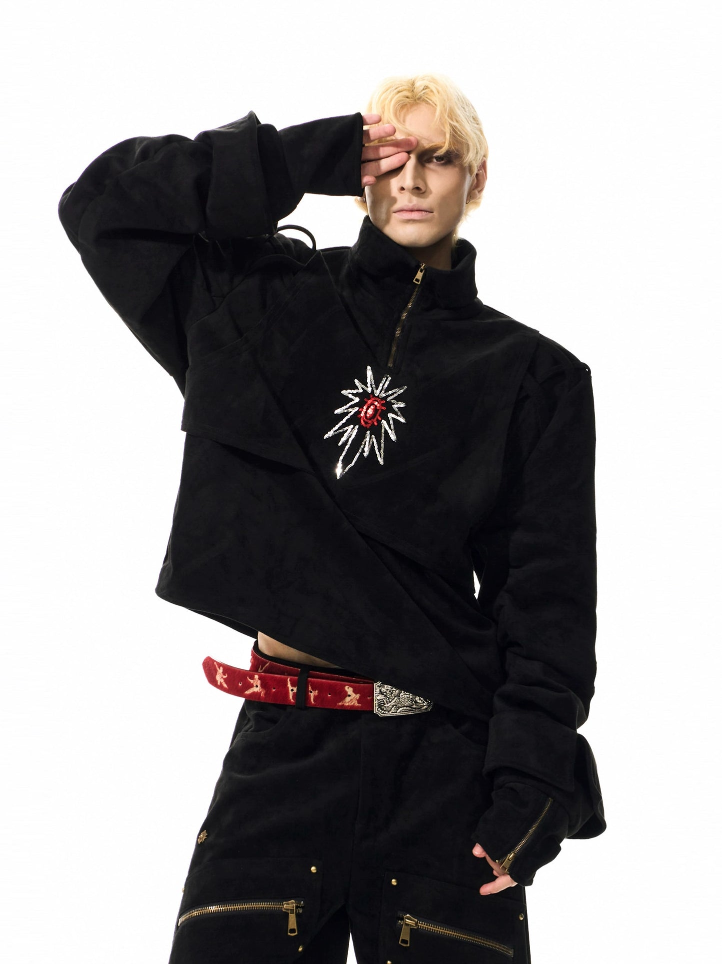 Suede Graffiti Deconstructed Design Hoodie/Pants