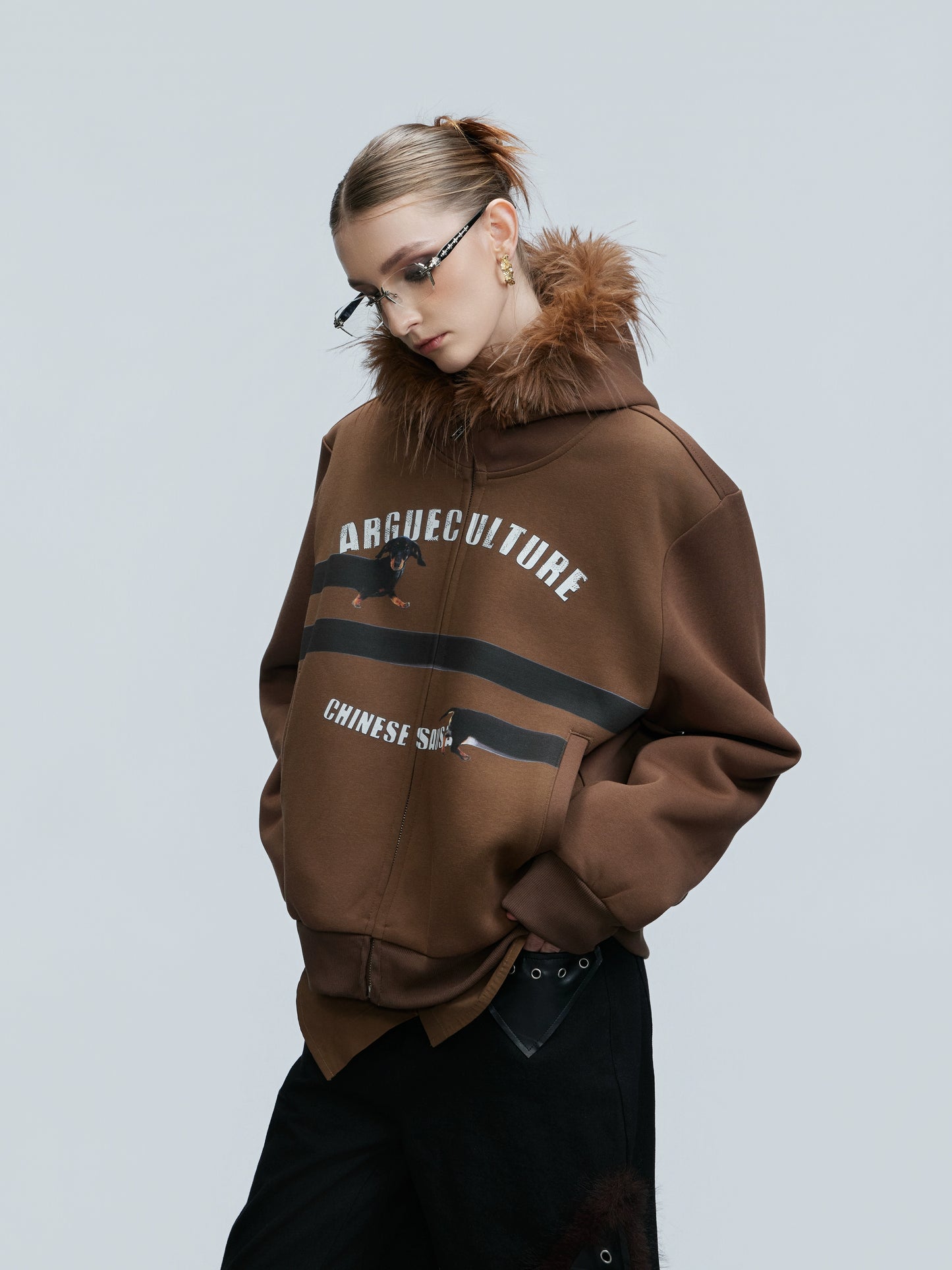 【25s Nov.】Elongated Dog* Vintage Fur Collar Hoodie