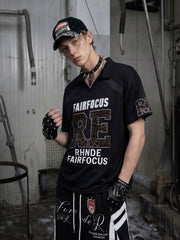 Leopard Embroidered Polo Jersey Tee