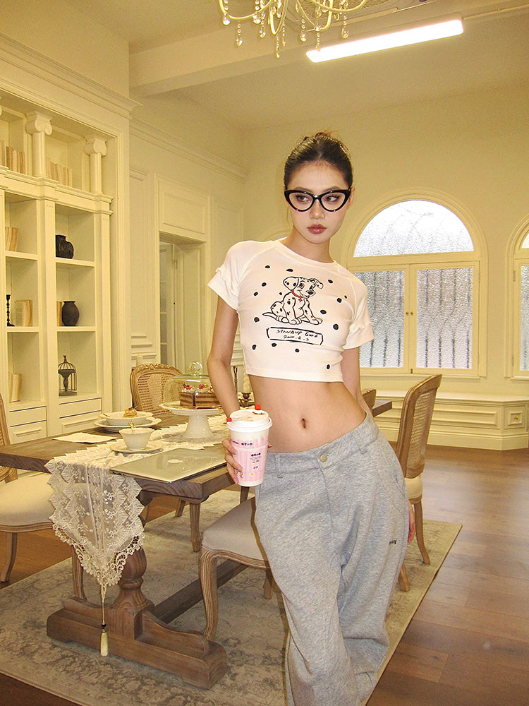 【25s Apr.】Slim-Fit Raglan Crop T-Shirt