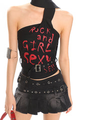 【25s Apr.】High Street Halter Neck Ribbon Slim Vest