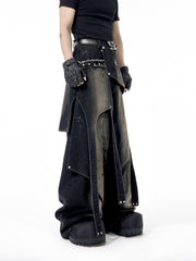 【25s Apr.】Vintage Deconstructed Distressed Rivet Jeans